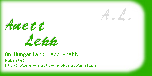 anett lepp business card